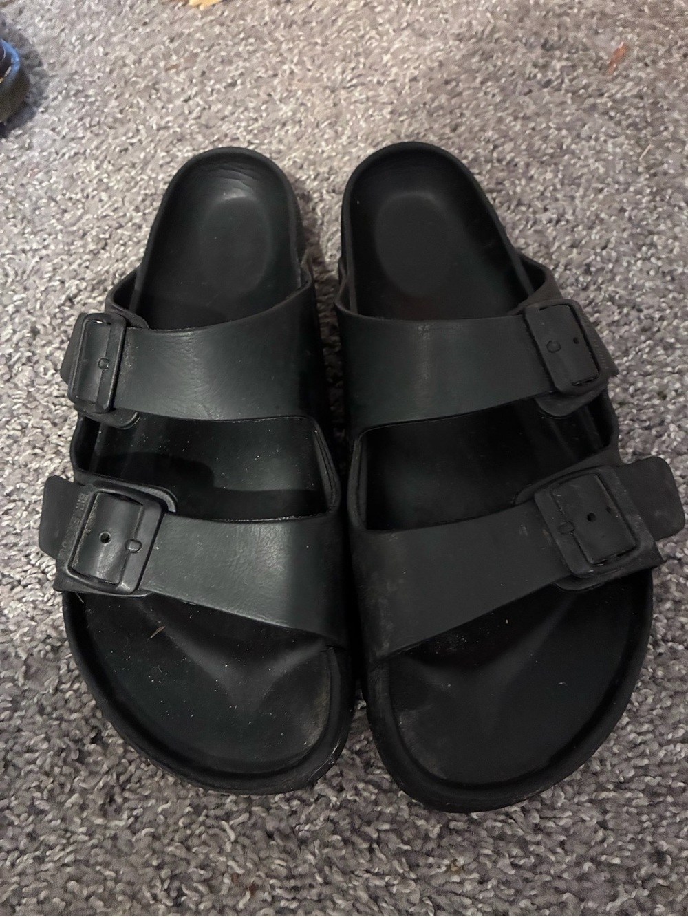 Birkenstock Black Double Buckle EVA Slide Sandals - Picture 2 of 4